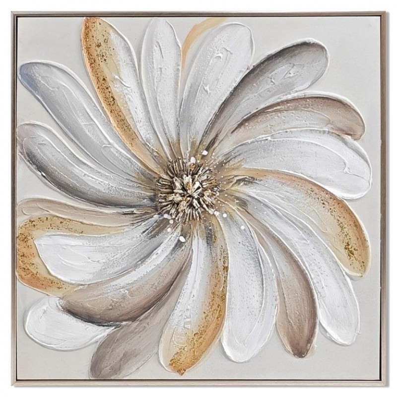 Πίνακας Σε Καμβά "Flowers" 62x62cm | Μοντέρνος Πίνακας με Ασημί Κάδρο | BD25B514AA-2A - Box In Θεσσαλονίκη - 25ης Μαρτίου 111