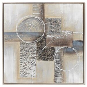 Πίνακας Σε Καμβά Αφηρημένα Σχέδια 62x62cm | Μοντέρνος Πίνακας με Ασημί Κάδρο - Box In Θεσσαλονίκη - 25ης Μαρτίου 111