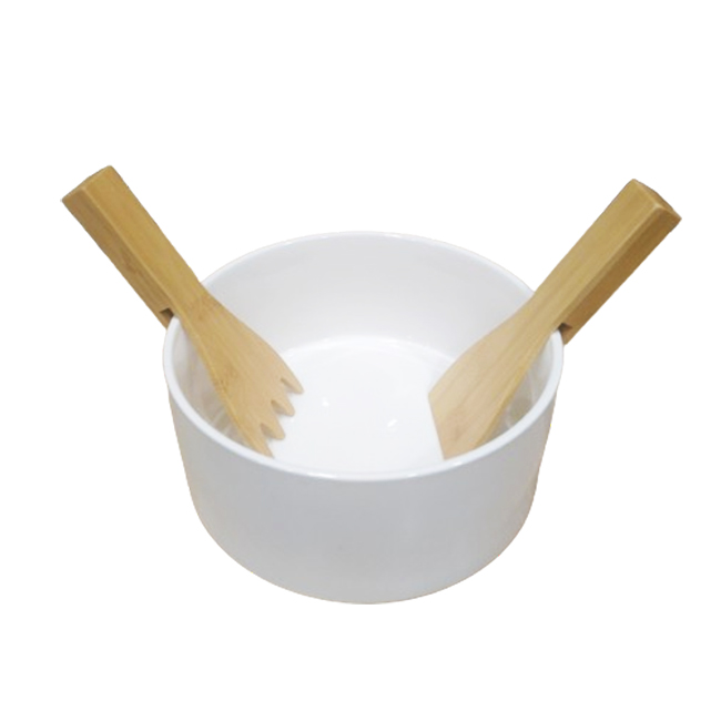 Σαλατιέρα "Neo White" από Λευκή Πορσελάνη με Bamboo σετ σερβιρίσματος Ø 23 Cryspo trio 26.000.923 - Box In Θεσσαλονίκη - 25ης Μαρτίου 111