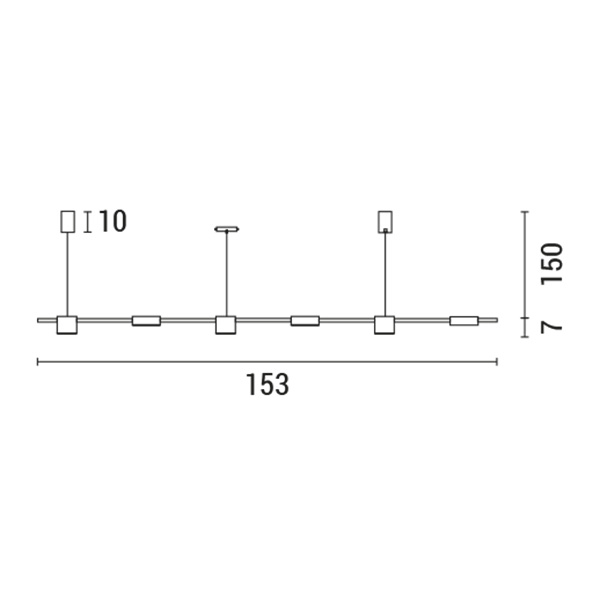 Φωτιστικο κρεμαστο 6φωτο led 36w 153x150 μαυρο Arte Illumina
