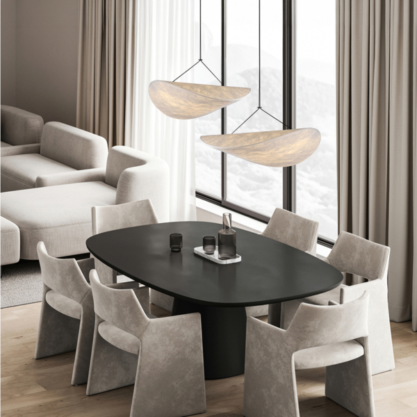 Φωτιστικο κρεμαστο tyvek μονοφωτο led 18w 1415lm 3000k φ800mm λευκο Arte Illumina nefi