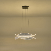 Φωτιστικο κρεμαστο ακρυλικο στρογγυλo led 36w 3240lm 3000k φ540x1250mm μαυρο Arte Illumina firenze