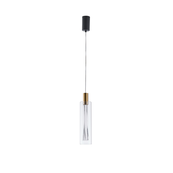 Φωτιστικο κρεμαστο γυαλι μονοφωτο led 8w 780lm 3000k φ90x1700mm διαφανες Arte Illumina vial