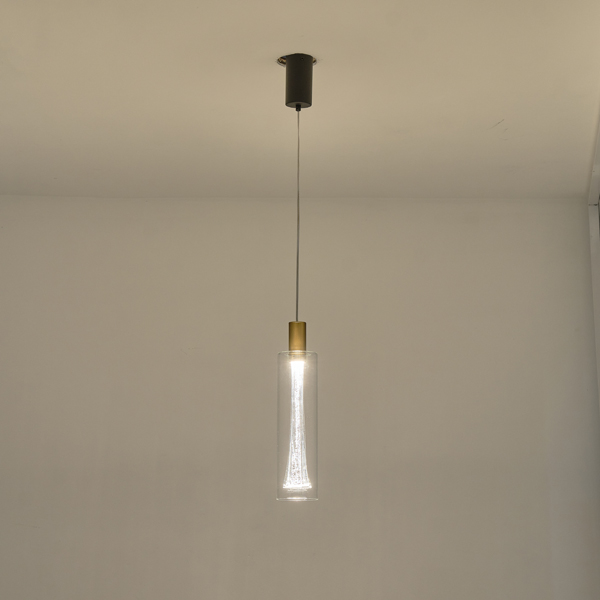 Φωτιστικο κρεμαστο γυαλι μονοφωτο led 8w 780lm 3000k φ90x1700mm διαφανες Arte Illumina vial