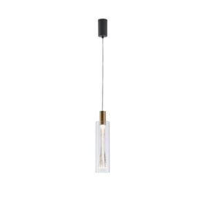 Φωτιστικο κρεμαστο γυαλι μονοφωτο led 8w 780lm 3000k φ90x1700mm διαφανες Arte Illumina vial