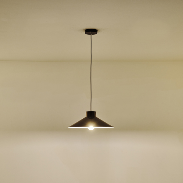 Φωτιστικο κρεμαστο μεταλλο μονοφωτο 1xε27 max 15w φ360x1150mm γυαλιστερο σκουρο kokkino Arte Illumina neli