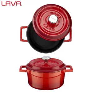 LAVA ΚΑΤΣΑΡΟΛΑΚΙ ΜΑΝΤΕΜΙ ΣΤΡΟΓΓΥΛΟ Ø12×5.5cm – 530ml ΚΟΚΚΙΝΟ-Box in Thessaloniki