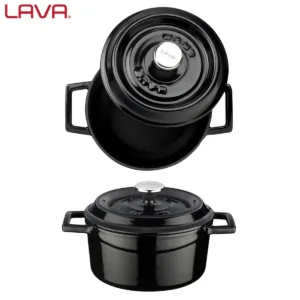LAVA ΚΑΤΣΑΡΟΛΑΚΙ ΜΑΝΤΕΜΙ ΣΤΡΟΓΓΥΛΟ Ø14×5.7cm – 760ml ΜΑΥΡΟ-Box in Thessaloniki