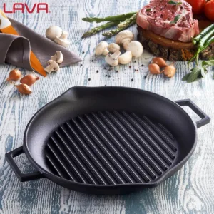 LAVA ΓΚΡΙΛΙΕΡΑ ΜΑΝΤΕΜΙ ΣΤΡΟΓΓΥΛΗ Ø30cm 1.98L ΜΕ 2 ΛΑΒΕΣ-Box in Thessaloniki