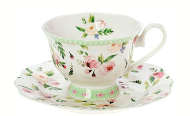Cryspo Trio Φλιτζάνι Τσαγιού με Πιάτο Primavera Green 200ml | 28.097.16 – Porcelain Cup & Saucer A+ - Box In Θεσσαλονίκη - 25ης Μαρτίου 111