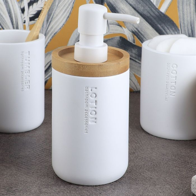 Dispenser polyresin λευκό με bamboo - Box In Θεσσαλονίκη - 25ης Μαρτίου 111