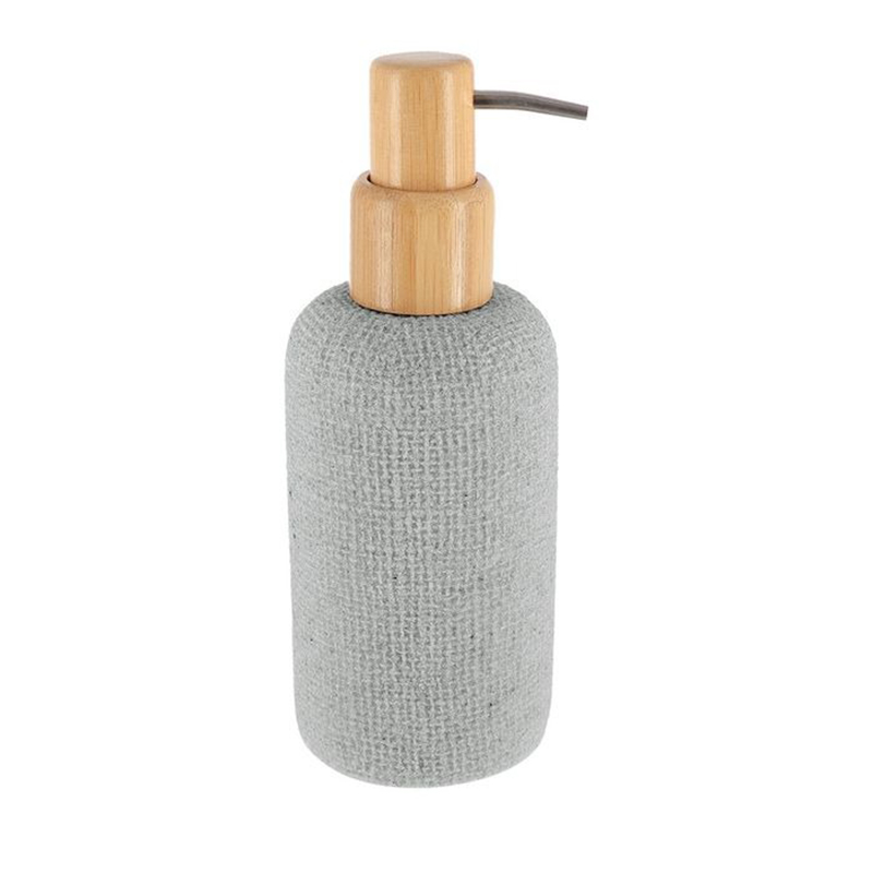 Dispenser μπάνιου "Sandy" από polyresin σε γκρι χρώμα 340ml 9X9X19 06.62161180 - Box In Θεσσαλονίκη - 25ης Μαρτίου 111