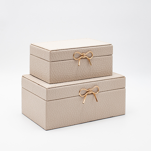 S/2 ΔΙΑΚΟΣΜΗΤΙΚΑ ΚΟΥΤΙΑ ΞΥΛΙΝΑ ΓΚΡΙ 24x16x12cm / 20x12x9.5cm