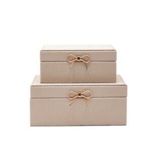 S/2 ΔΙΑΚΟΣΜΗΤΙΚΑ ΚΟΥΤΙΑ ΞΥΛΙΝΑ ΓΚΡΙ 24x16x12cm / 20x12x9.5cm