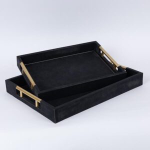 S/2 ΔΙΣΚΟI PU ΜΑΥΡΟΙ 40x30x5cm / 34x24x4.5cm