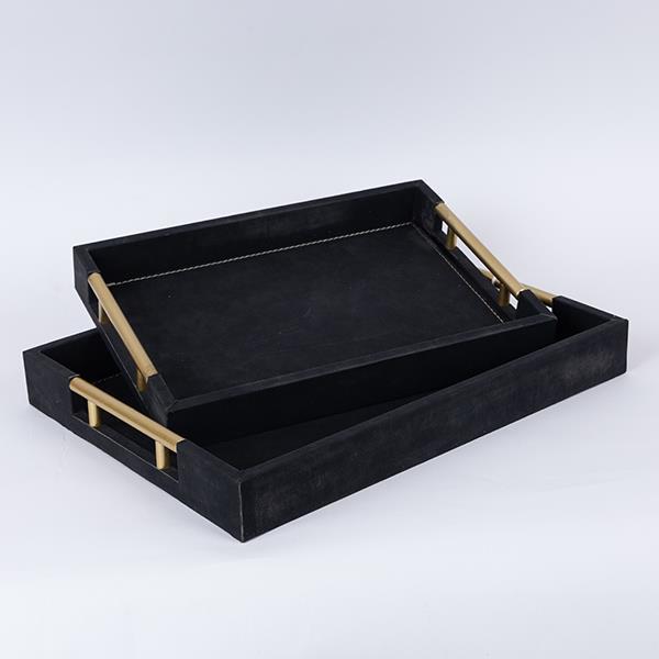 S/2 ΔΙΣΚΟI PU ΜΑΥΡΟΙ 40x30x5cm / 34x24x4.5cm