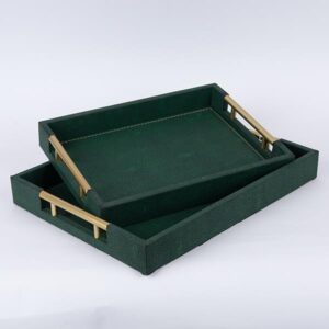 S/2 ΔΙΣΚΟI PU ΣΚΟΥΡΟΙ ΠΡΑΣΙΝΟΙ 40x30x5cm / 34x24x4.5cm