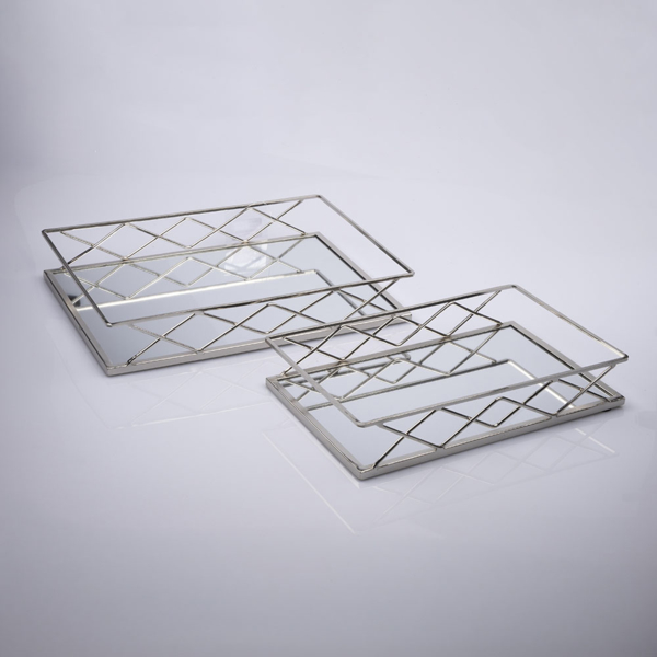 S/2 ΔΙΣΚΟΙ ΜΕΤΑΛΛΙΚΟΙ ΜΕ ΚΑΘΡΕΦΤΗ ΑΣΗΜΙ 35x25x6cm / 30.5x20x5.5cm