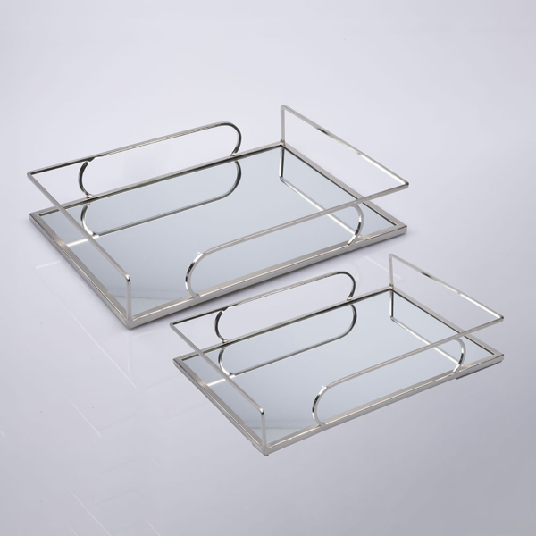 S/2 ΔΙΣΚΟΙ ΜΕΤΑΛΛΙΚΟΙ ΜΕ ΚΑΘΡΕΦΤΗ ΑΣΗΜΙ 35x25x6cm / 30.5x20x5.5cm