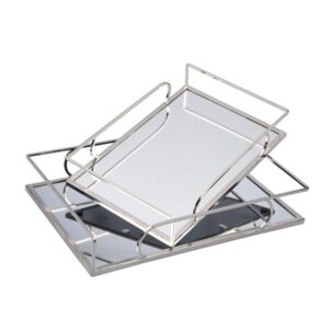 S/2 ΔΙΣΚΟΙ ΜΕΤΑΛΛΙΚΟΙ ΜΕ ΚΑΘΡΕΦΤΗ ΑΣΗΜΙ 35x25x6cm / 30.5x20x5.5cm