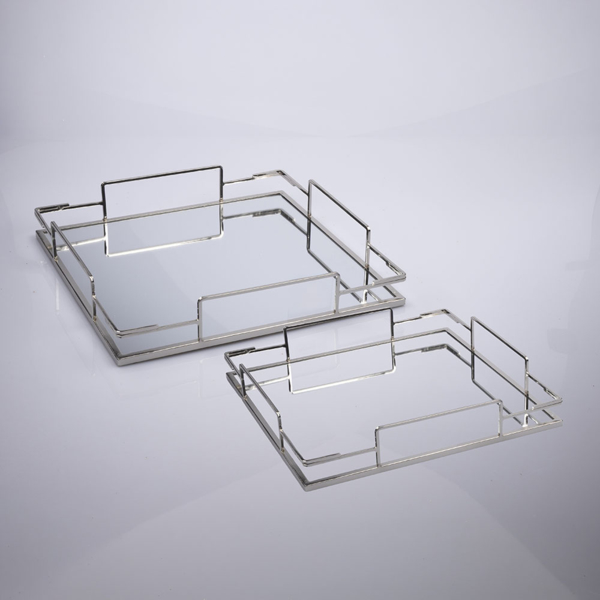 S/2 ΔΙΣΚΟΙ ΜΕΤΑΛΛΙΚΟΙ ΜΕ ΚΑΘΡΕΦΤΗ ΑΣΗΜΙ 35x35x6cm / 30x30x5.5cm