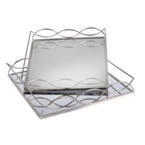 S/2 ΔΙΣΚΟΙ ΜΕΤΑΛΛΙΚΟΙ ΜΕ ΚΑΘΡΕΦΤΗ ΑΣΗΜΙ 35x35x6cm / 30x30x5.5cm