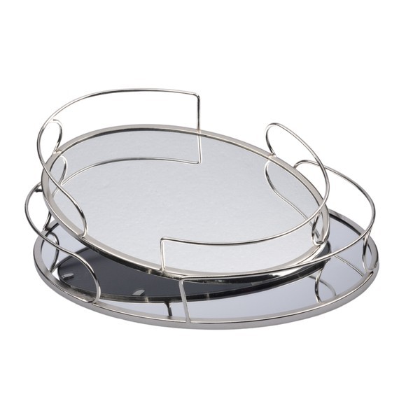 S/2 ΔΙΣΚΟΙ ΜΕΤΑΛΛΙΚΟΙ ΜΕ ΚΑΘΡΕΦΤΗ ΑΣΗΜΙ 37x26x6cm / 32x22x5.5cm