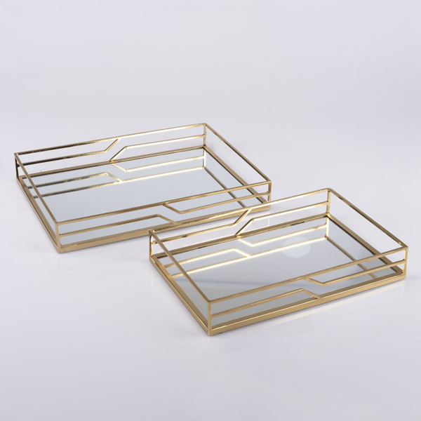 S/2 ΔΙΣΚΟΙ ΜΕΤΑΛΛΙΚΟΙ ΜΕ ΚΑΘΡΕΦΤΗ ΧΡΥΣΟΙ 35x25x6cm / 30.5x20x5.5cm