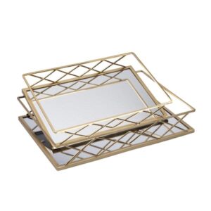 S/2 ΔΙΣΚΟΙ ΜΕΤΑΛΛΙΚΟΙ ΜΕ ΚΑΘΡΕΦΤΗ ΧΡΥΣΟΙ 35x25x6cm / 30.5x20x5.5cm