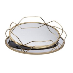 S/2 ΔΙΣΚΟΙ ΜΕΤΑΛΛΙΚΟΙ ΜΕ ΚΑΘΡΕΦΤΗ ΧΡΥΣΟΙ 35x25x6cm / 30.5x20x5.5cm