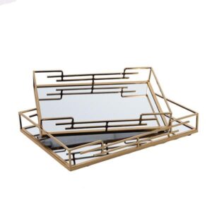 S/2 ΔΙΣΚΟΣ ΜΕΤΑΛΛΙΚΟΣ ΜΕ ΚΑΘΡΕΦΤΗ ΧΡΥΣΟΣ 35x5x25cm/ 30.5x5x20cm