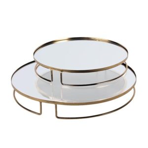 S/2 ΔΙΣΚΟΣ ΜΕΤΑΛΛΙΚΟΣ ΜΕ ΚΑΘΡΕΦΤΗ ΧΡΥΣΟΣ 39x39x5cm / 30.5x30.5x5cm