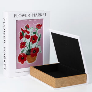 S/2 ΚΟΥΤΙΑ ΒΙΒΛΙΑ ΜΕ ΓΥΑΛΙ FLOWER MARKET ΞΥΛΙΝΑ ΠΟΛΥΧΡΩΜΑ 25x7x34 / 20x5.5x27cm
