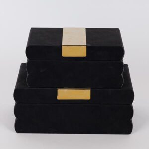 S/2 ΚΟΥΤΙΑ ΜΑΥΡΑ 25x15x10cm / 20x12x8cm