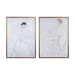 S/2 ΠΙΝΑΚΕΣ ΜΕ ΠΛΑΙΣΙΟ ΓΥΝΑΙΚΑ ΛΕΥΚΟΙ 50x70cm