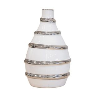 ΒΑΖΟ ΚΕΡΑΜΙΚΟ ΛΕΥΚΟ-ΑΣΗΜΙ 19.5x19.5x33cm