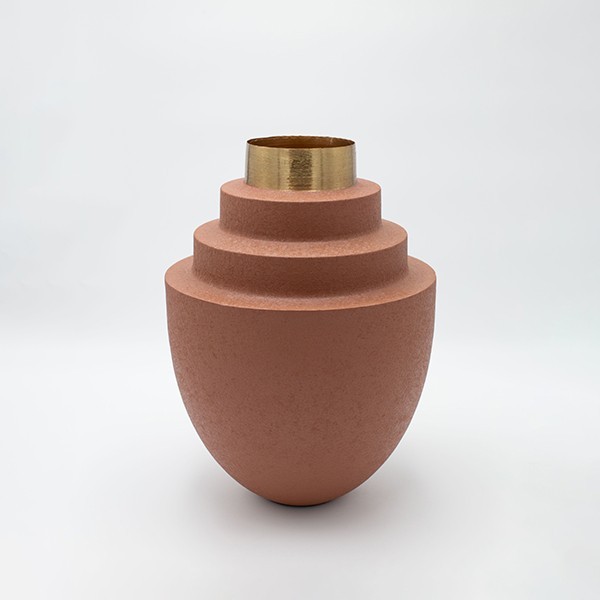 ΒΑΖΟ ΜΕΤΑΛΛΙΚΟ ΚΕΡΑΜΙΔΙ-ΧΡΥΣΟ 26x26x34cm