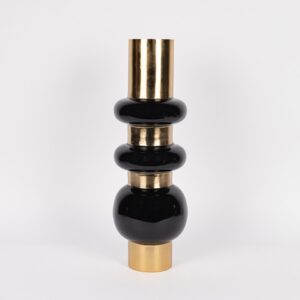 ΒΑΖΟ ΜΕΤΑΛΛΙΚΟ - ΚΕΡΑΜΙΚΟ ΧΡΥΣΟ - ΜΑΥΡΟ 17.5x10x50.5cm