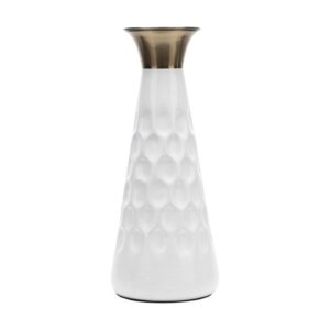 ΒΑΖΟ ΜΕΤΑΛΛΙΚΟ ΛΕΥΚΟ - ΧΡΥΣΟ 15.5x15.5x48.5cm