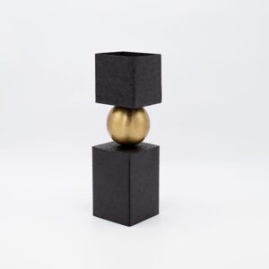 ΒΑΖΟ ΜΕΤΑΛΛΙΚΟ ΜΑΥΡΟ-ΧΡΥΣΟ 8x8x28cm