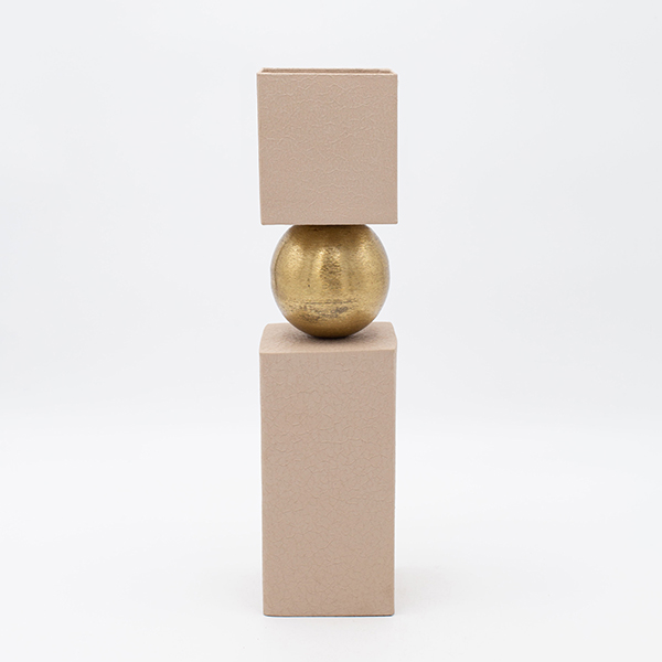 ΒΑΖΟ ΜΕΤΑΛΛΙΚΟ ΜΠΕΖ-ΧΡΥΣΟ 8x8x32cm