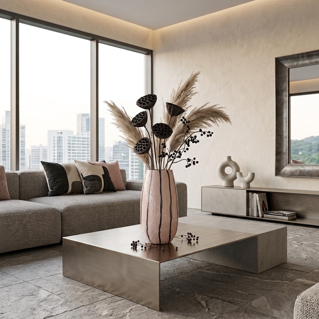 Βάζο Μεταλλικό Dusty Pink με Κάθετες Ρίγες 24x24x34cm | 24.251 - Box In Θεσσαλονίκη - 25ης Μαρτίου 111