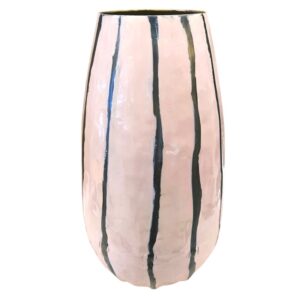 Βάζο Μεταλλικό Dusty Pink με Κάθετες Ρίγες 24x24x34cm | 24.251 - Box In Θεσσαλονίκη - 25ης Μαρτίου 111