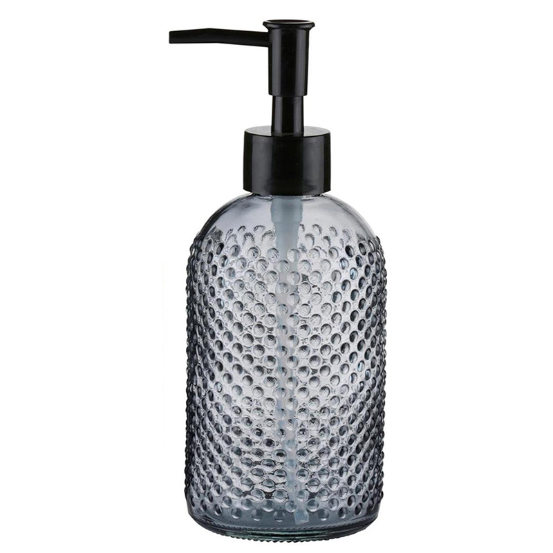 Γυάλινο Dispenser μπάνιου "Dots" σε γαλάζιο χρώμα 350ml 7X7X18 506241 - Box In Θεσσαλονίκη - 25ης Μαρτίου 111