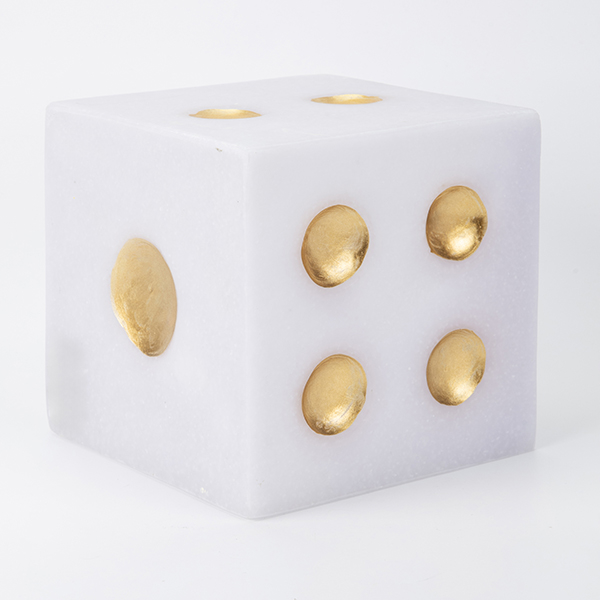 ΖΑΡΙ ΠΟΛΥΡΕΖΙΝ ΛΕΥΚΟ - ΧΡΥΣΟ 16x16x16cm