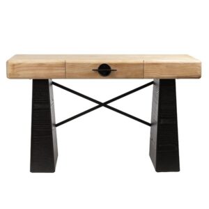 ΚΟΝΣΟΛΑ MDF - ΜΕΤΑΛΛΙΚΗ ΜΑΥΡΗ - ΦΥΣΙΚΟ 120x40x72cm