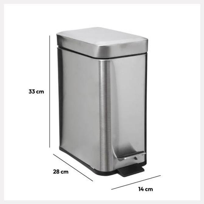 Κάδος Απορριμμάτων Παραλληλόγραμμος Ματ Inox 5L (14.5x28.2x30.5cm) | 07.160847 - Box In Θεσσαλονίκη - 25ης Μαρτίου 111