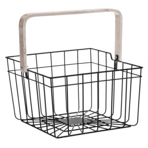 Καλάθι μεταλλικό με χερούλι απο bamboo 24Χ24Χ18 07.166326 - Box In Θεσσαλονίκη - 25ης Μαρτίου 111
