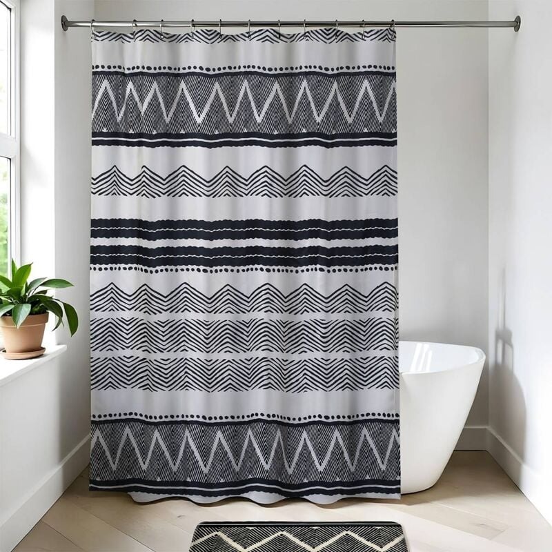 Κουρτίνα Μπάνιου Polyester “Tribal Lodge” 180x200cm | Μοντέρνα Διακόσμηση Μπάνιου | 06.1200729 - Box In Θεσσαλονίκη - 25ης Μαρτίου 111
