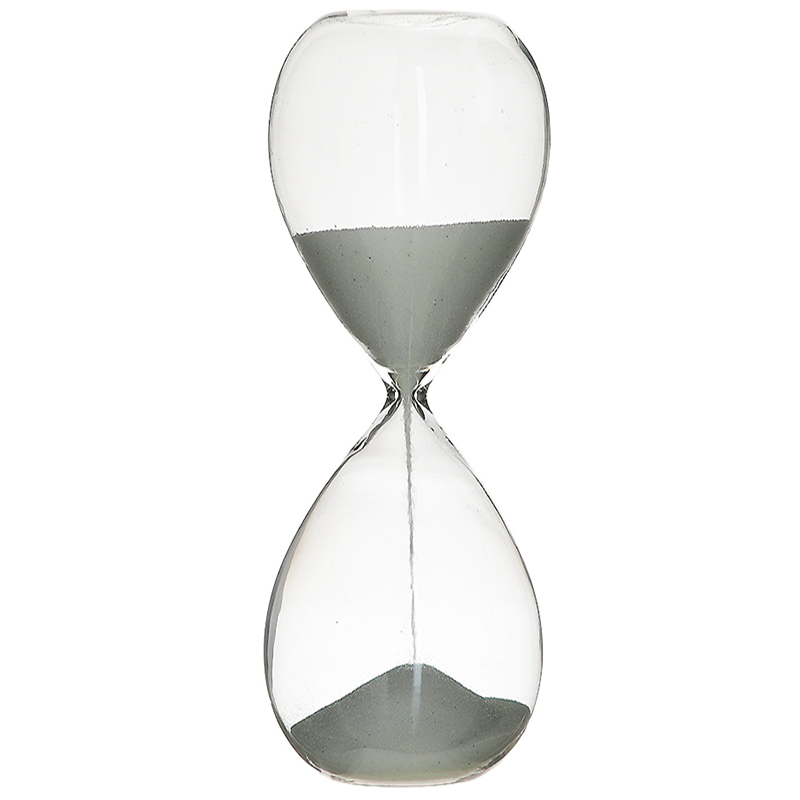 Μεγάλη Γυάλινη Κλεψύδρα “Time” με Γκρι Άμμο 15x15x38cm | OR09021 - Box In Θεσσαλονίκη - 25ης Μαρτίου 111